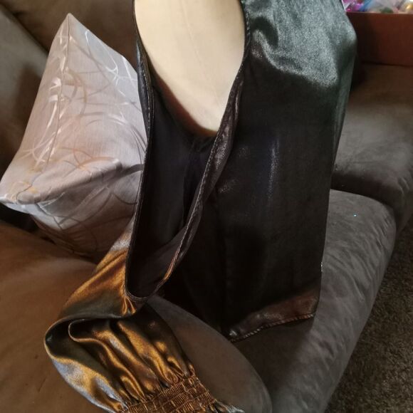 EXPRESS Metallic silver, cut out shoulder/upper arm, and flare cuff. - Picture 2 of 7